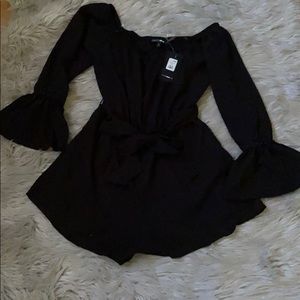 Fashion Nova Cute Black Long Sleeve romper
